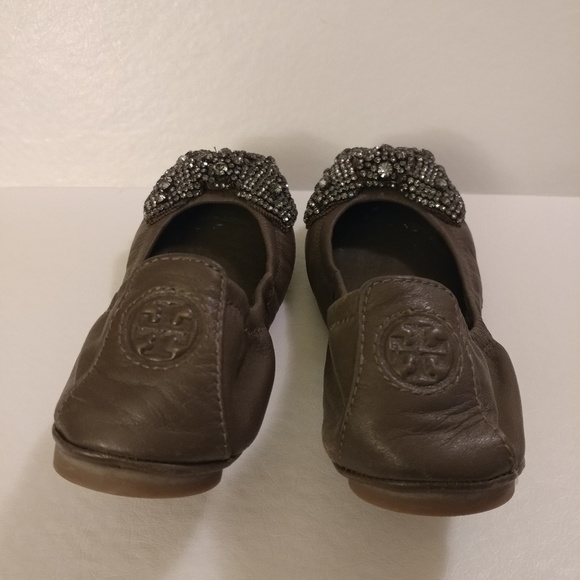 Tory Burch Eddie Flats w/Rhinestone Bow - Picture 4 of 8